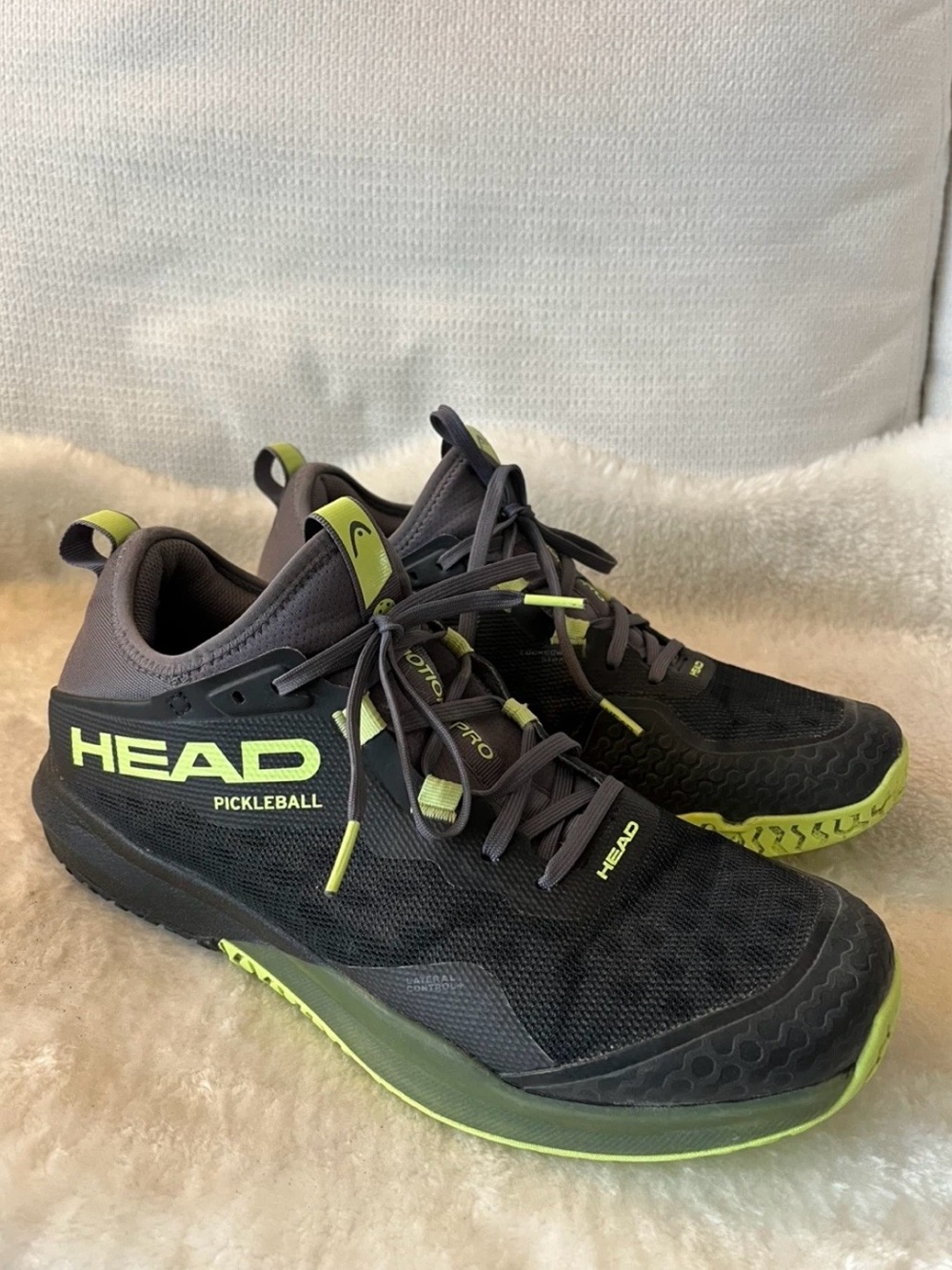 HEAD Black and Neon Yellow Pickleball Court Shoes